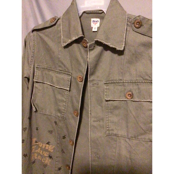 Junk Food "I'm with the Band" Jacket Shirt Green (Size XS) - - Picture 3 of 6